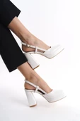Mety Beyaz Cilt Topuklu Ayakkabı thumbnail 1