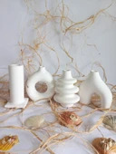 4 LÜ BOHEM GRUP VAZO SETİ BEYAZ DEKOR thumbnail 1