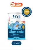 Petipure Somonlu Yaş Konserve Yetişkin Kedi Maması, Jöle İçinde Parça Etli, 400 gr x 12 Adet - 1