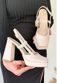 Mety Bej Cilt Topuklu Ayakkabı thumbnail 2