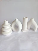 4 LÜ BOHEM GRUP VAZO SETİ BEYAZ DEKOR thumbnail 2