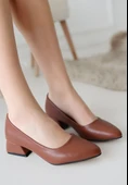 Desniy Taba Cilt Topuklu Ayakkabı thumbnail 2