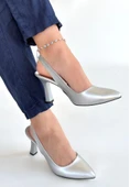Feey Gümüş Cilt Topuklu Ayakkabı thumbnail 2