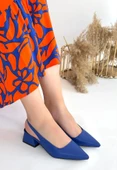 Morji Mavi Cilt Topuklu Ayakkabı thumbnail 2