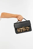 Kadın Omuz Çantası Boxy Leopard Satchel thumbnail 1