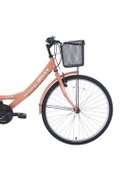 Bisan Lotus 24 V Fren 21 Vites 24 Jant Kadın Şehir Bisikleti Mercan Beyaz 34 Kadro thumbnail 2