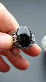 925 Ayar Gümüş Erkek  Oltu Taşı Yüzük sy00094 thumbnail 2