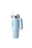 Lumin Flask Lumin Quencher Tumbler 0,89 Litre Vakum Yalıtımlı Termos Bardak Kapaklı Ve Pipetli Cloud Blue - 1