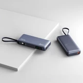 Juo 20000 mAh 130W LED Ekranlı Usb-A + Type-C Kablolu Powerbank Taşınabilir Hızlı Şarj Cihazı - Siyah Teşhir - 2