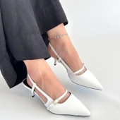 Darina Beyaz Cilt Topuklu Ayakkabı thumbnail 4