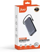 Juo 20000 mAh 130W LED Ekranlı Usb-A + Type-C Kablolu Powerbank Taşınabilir Hızlı Şarj Cihazı - Siyah Teşhir - 6
