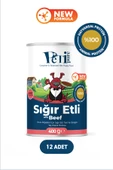 Petipure Sığır Etli Yaş Konserve Yavru Köpek Maması, Jöle İçinde Parça Etli, 400 gr x 12 Adet - 1