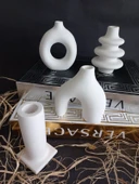 4 LÜ BOHEM GRUP VAZO SETİ BEYAZ DEKOR thumbnail 3