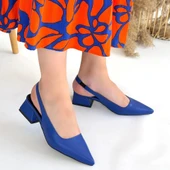 Morji Mavi Cilt Topuklu Ayakkabı thumbnail 4