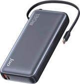 Juo 20000 mAh 130W LED Ekranlı Usb-A + Type-C Kablolu Powerbank Taşınabilir Hızlı Şarj Cihazı - Siyah Teşhir - 7