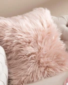 English Home Jade Pelüş Kırlent Kılıfı Pudra thumbnail 1