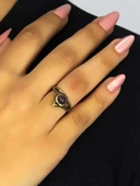 Doğal Taş Ametist Doğal Taşlı Antik Model Kadın Ayarlanabillir Yüzük euy72amt thumbnail 2