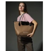 BONHEUR N 7 Kanvas Çanta- Mocha Cream - 7