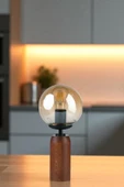 Lumexx LOLE CEVİZ BAL CAMLI MASA LAMBASI thumbnail 1