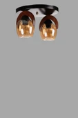 Lumexx HELENA 2 Lİ TEPSİLİ BAL CAMLI PLAFONYER AVİZE thumbnail 3