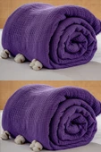 Rayme Textile Müslin Yatak Örtüsü Ultra Yumuşak Yüksek Kaliteli 4 Kat Muslin Pike (Tek Kişilik (240x280 cm) thumbnail 4