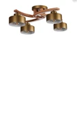 Lumexx WESTON 4 LÜ NATUREL METAL BAŞLIKLI PLOFONYER AVİZE thumbnail 2