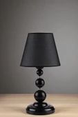 Lumexx HAYAL SİYAH PRAMİT HASIR SİYAH ABAJURLU MASA LAMBASI thumbnail 2
