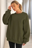 Genıus Store Kadın Sweatshirt Oversize Geniş Kalıp İçi Şardonlu Bisiklet Yaka Oversize Sweatshirt KADIN-SWEATSHIRT thumbnail 9