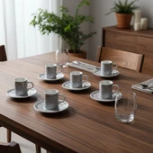 GÜRAL PORSELEN Camelia 12 Parça 6 Kişilik Kahve Fincan Takımı 6707 thumbnail 1