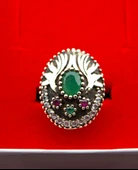 925 Ayar Gümüş ve Piriinç Kadın Yüzük sy00097 thumbnail 2