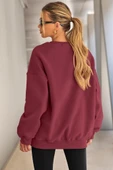 Genıus Store Kadın Sweatshirt Oversize Geniş Kalıp İçi Şardonlu Bisiklet Yaka Oversize Sweatshirt KADIN-SWEATSHIRT thumbnail 3