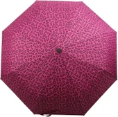 Kadınlar İçin Otomatik Şemsiye Pembe Leopar Desen thumbnail 2