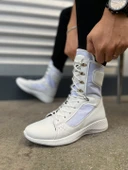 JET-799 Verton Bağcıklı Ortopedik Taban Günlük Cilt Erkek Askeri Postal Bot CBT Beyaz thumbnail 6