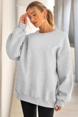 Genıus Store Kadın Sweatshirt Oversize Geniş Kalıp İçi Şardonlu Bisiklet Yaka Oversize Sweatshirt KADIN-SWEATSHIRT thumbnail 5