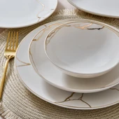 GÜRAL PORSELEN Camelia 54 Parça 12 Kişilik Yemek Takımı 6687 thumbnail 4