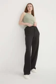 FASHION FRIENDS KADIN GENİŞ PAÇA KETEN PANTOLON 25Y0608K1 - 4
