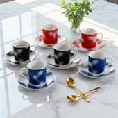 GÜRAL PORSELEN Camelia 12 Parça 6 Kişilik Kahve Fincan Takımı 62421 thumbnail 1