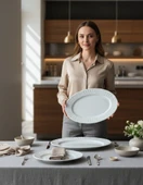 GÜRAL PORSELEN Sembol 2 Parça 35 cm Kayık Tabak thumbnail 1