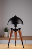 Lumexx STİL CEVİZ SİYAH RETRO BAŞLIKLI MASA LAMBASI thumbnail 2