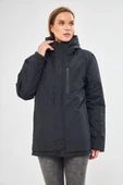 İçi Astarlı Su ve Rüzgar Geçirmez Cepli Kapüşonlu Kadın Mont thumbnail 1