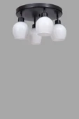 Lumexx ENZO 4 LÜ TEPSİLİ SİYAH BAL CAMLI PLAFONYER AVİZE thumbnail 3