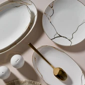 GÜRAL PORSELEN Camelia 54 Parça 12 Kişilik Yemek Takımı 6687 thumbnail 8