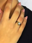Doğal Taş Aytaşı Doğal Taşlı Antik Model Kadın Ayarlanabillir Yüzük euy72ay thumbnail 1