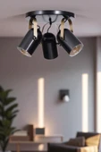 Lumexx LONDON 3 LÜ TEPSİLİ SİYAH PLAFONYER AVİZE thumbnail 1