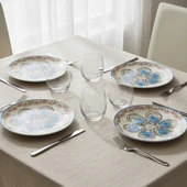 GÜRAL PORSELEN Camelia 6 Parça 20 cm Pasta Takımı 21391 thumbnail 2