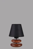 Lumexx MARS CEVİZ HASIR SİYAH ABAJURLU MASA LAMBASI thumbnail 4