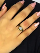 Doğal Taş Aytaşı Doğal Taşlı Antik Model Kadın Ayarlanabillir Yüzük euy72ay thumbnail 2