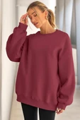 Genıus Store Kadın Sweatshirt Oversize Geniş Kalıp İçi Şardonlu Bisiklet Yaka Oversize Sweatshirt KADIN-SWEATSHIRT thumbnail 1