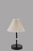 Lumexx ÜSKÜP SİYAH PİLELİ KREM ABAJURLU MASA LAMBASI thumbnail 4