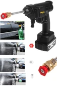 DEKO TURKEY Yüksek Basınçlı Akülü Araba Oto Yıkama Makinesi Sprey Su Tabancası 1500 W 55bar 48v Deterjan Kit thumbnail 2